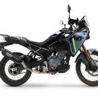 GPR auspuff kompatibel mit  Cf Moto 450 MT 2024-2025, Furore-X Titanio Nero, Zugelassener legaler Slip-On-Auspuff mit Abe, einschließlich abnehmbarem DB-Killer und Verbindungsrohr 