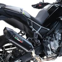 GPR auspuff kompatibel mit  Cf Moto 450 MT 2024-2025, Furore-X Titanio Nero, Zugelassener legaler Slip-On-Auspuff mit Abe, einschließlich abnehmbarem DB-Killer und Verbindungsrohr 