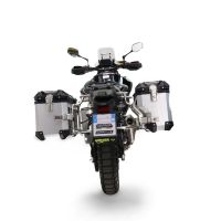 GPR TECH Cf Moto 800 Mt Touring 2025/2026 e5 plus Seitenkofferpaar aus Aluminium mit konturierter rechter Seite, Farbe Silber mit speziellem Gepäckträger Fassungsvermögen 38 Liter + 32 Liter