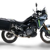 GPR TECH Cf Moto 450MT 2023/2025 Euro5 Plus Seitenkofferpaar aus Aluminium mit konturierter rechter Seite, Farbe Schwarz mit speziellem Gepäckträger Fassungsvermögen 38 Liter + 32 Liter