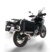 GPR TECH Cf Moto 450MT 2023/2025 Euro5 Plus Seitenkofferpaar aus Aluminium mit konturierter rechter Seite, Farbe Schwarz mit speziellem Gepäckträger Fassungsvermögen 38 Liter + 32 Liter