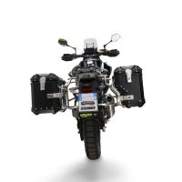 GPR TECH Cf Moto 450MT 2023/2025 Euro5 Plus Seitenkofferpaar aus Aluminium mit konturierter rechter Seite, Farbe Schwarz mit speziellem Gepäckträger Fassungsvermögen 38 Liter + 32 Liter