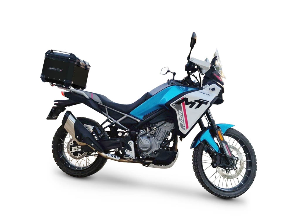 GPR TECH Cf Moto 450MT 2023/2025 Euro5 Plus Topcase aus Aluminium, schwarze Farbe mit spezifischer Platte enthalten Kapazität Liter 45
