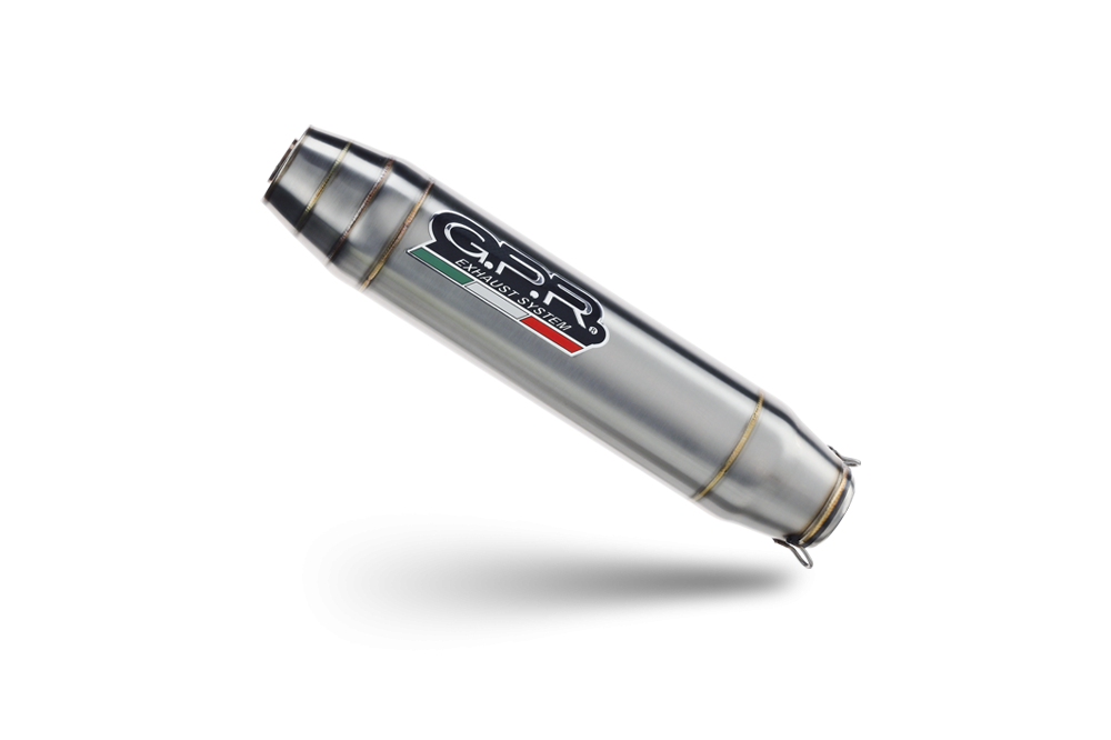 GPR auspuff kompatibel mit  Triumph Scrambler 900 2006-2014, Deeptone Inox, Doppelt homologierter legaler Slip-On-Auspuff mit ABE, einschließlich abnehmbarer DB-Killer und verbindungsrohre 