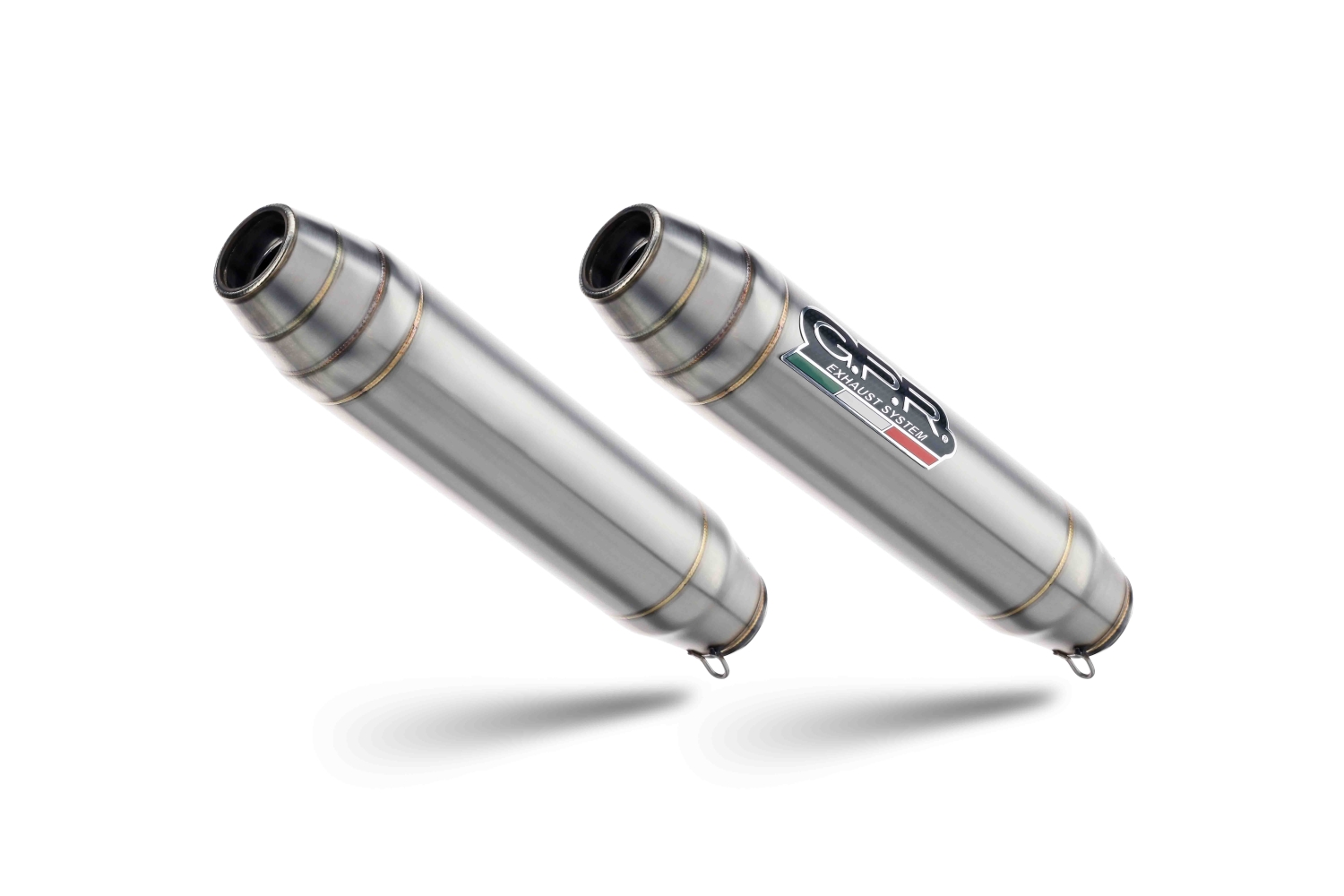 GPR auspuff kompatibel mit  Aprilia Shiver 900 2017-2020, Deeptone Inox, Doppelter Rennauspuff, mit Verbindungsrohren, Artikel ohne Genehmigung 