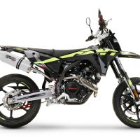 GPR auspuff kompatibel mit  Fantic Motor XEF 125 2025-2026, Albus Ceramic, Racing Slip-on, inkl. Verbindungsrohr, herausnehmbarem DB-Killer, ohne ABE 