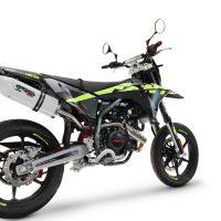 GPR auspuff kompatibel mit  Fantic Motor XEF 125 2025-2026, Albus Ceramic, Racing Slip-on, inkl. Verbindungsrohr, herausnehmbarem DB-Killer, ohne ABE 