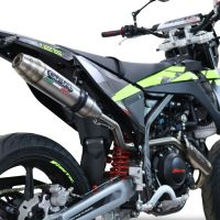 GPR auspuff kompatibel mit  Fantic Motor XEF 125 2025-2026, Deeptone Inox, Racing Slip-on, inkl. Verbindungsrohr, herausnehmbarem DB-Killer, ohne ABE 