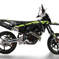 GPR auspuff kompatibel mit  Fantic Motor XEF 125 2025-2026, Furore Nero, Racing Slip-on, inkl. Verbindungsrohr, herausnehmbarem DB-Killer, ohne ABE 