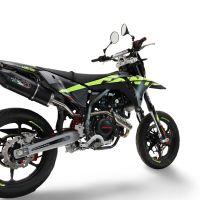 GPR auspuff kompatibel mit  Fantic Motor XEF 125 2025-2026, Furore Nero, Racing Slip-on, inkl. Verbindungsrohr, herausnehmbarem DB-Killer, ohne ABE 