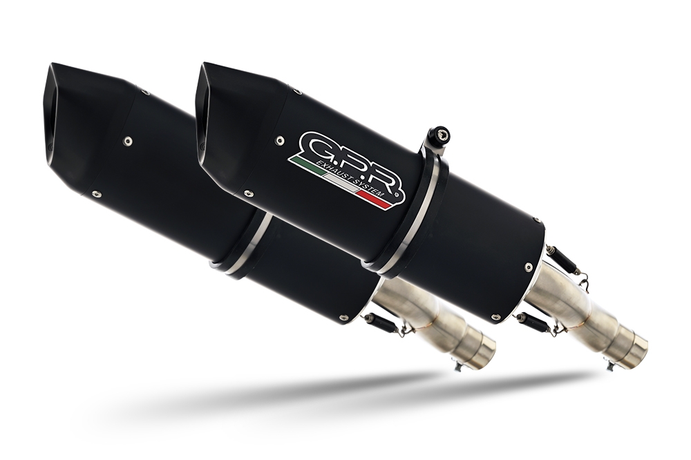 GPR auspuff kompatibel mit  Suzuki Gw 250 F Inazuma 2012-2017, Furore Nero, Doppelter Rennauspuff, mit Verbindungsrohren, Artikel ohne Genehmigung 