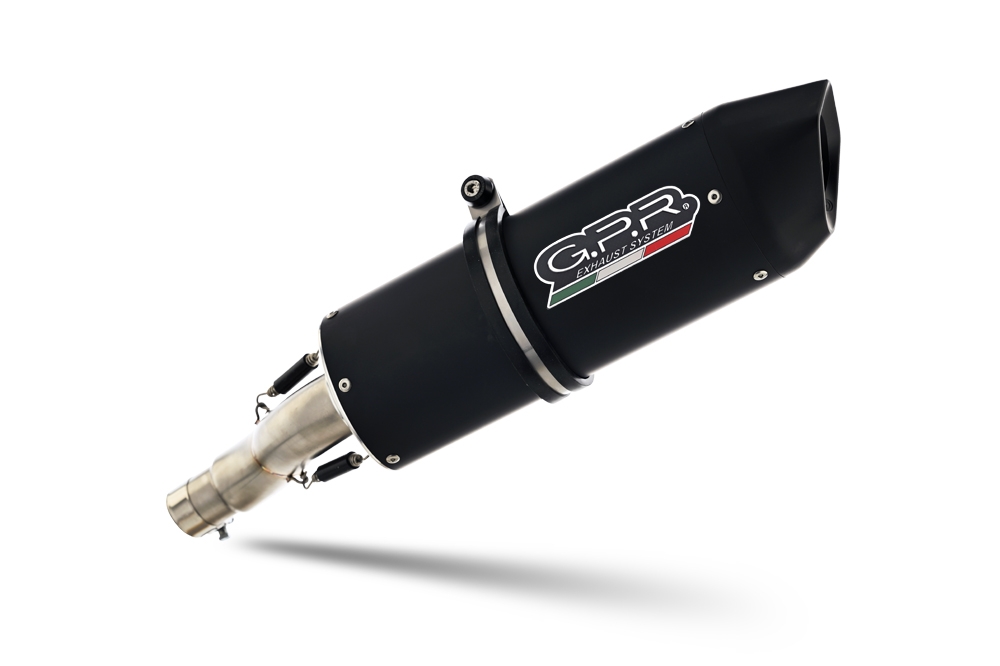 GPR auspuff kompatibel mit  Kawasaki KLX 250 S 2009-2017, Furore Nero, Zugelassener legaler Slip-On-Auspuff mit ABE, inklusive abnehmbarem DB-Killer, Verbindungsrohr und Katalysator 