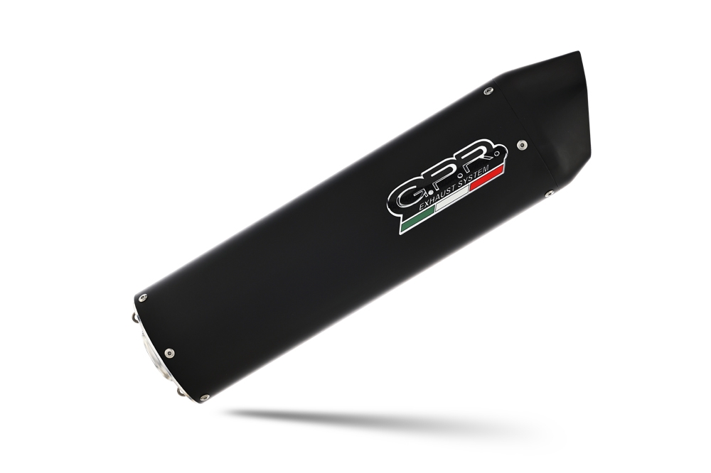 GPR auspuff kompatibel mit  Moto Guzzi V85 TT 2021-2024, Furore Nero, Rennauspuff, mit Verbindungsrohren, Artikel ohne Genehmigung 