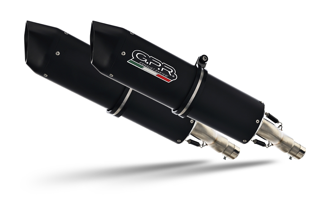 GPR auspuff kompatibel mit  Kawasaki Zzr 1400 2017-2022, Furore Nero, Doppelter Rennauspuff, mit Verbindungsrohren, Artikel ohne Genehmigung 