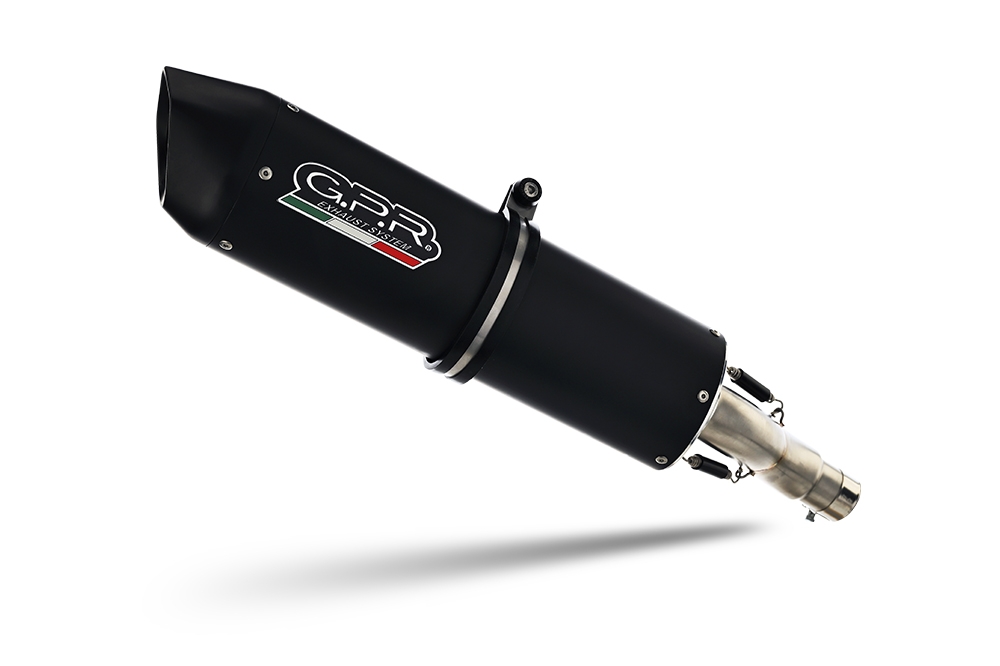 GPR auspuff kompatibel mit  Ktm Smc 690 R  2021-2024, Furore Nero, Racing Slip-on, inkl. Verbindungsrohr, herausnehmbarem DB-Killer, ohne ABE 