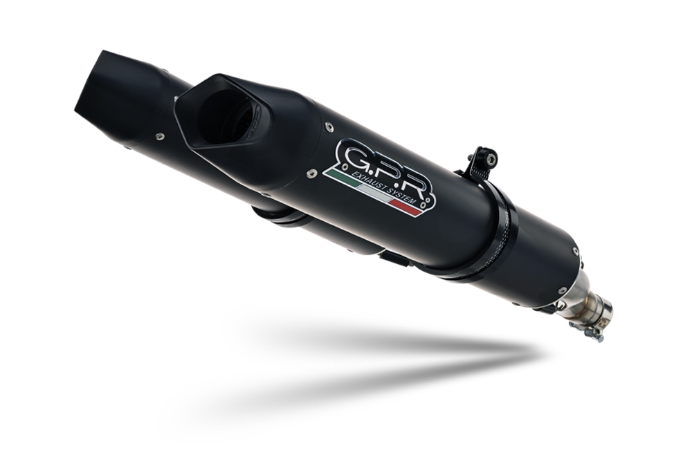 GPR auspuff kompatibel mit  Aprilia Shiver 750 Gt 2007-2016, Furore Nero, Doppelter Rennauspuff, mit Verbindungsrohren, Artikel ohne Genehmigung 