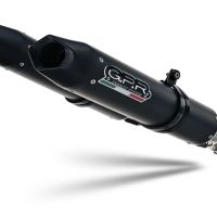 GPR auspuff kompatibel mit  Aprilia Dorsoduro 750  2008-2016, Furore Nero, Doppelter Rennauspuff, mit Verbindungsrohren, Artikel ohne Genehmigung 