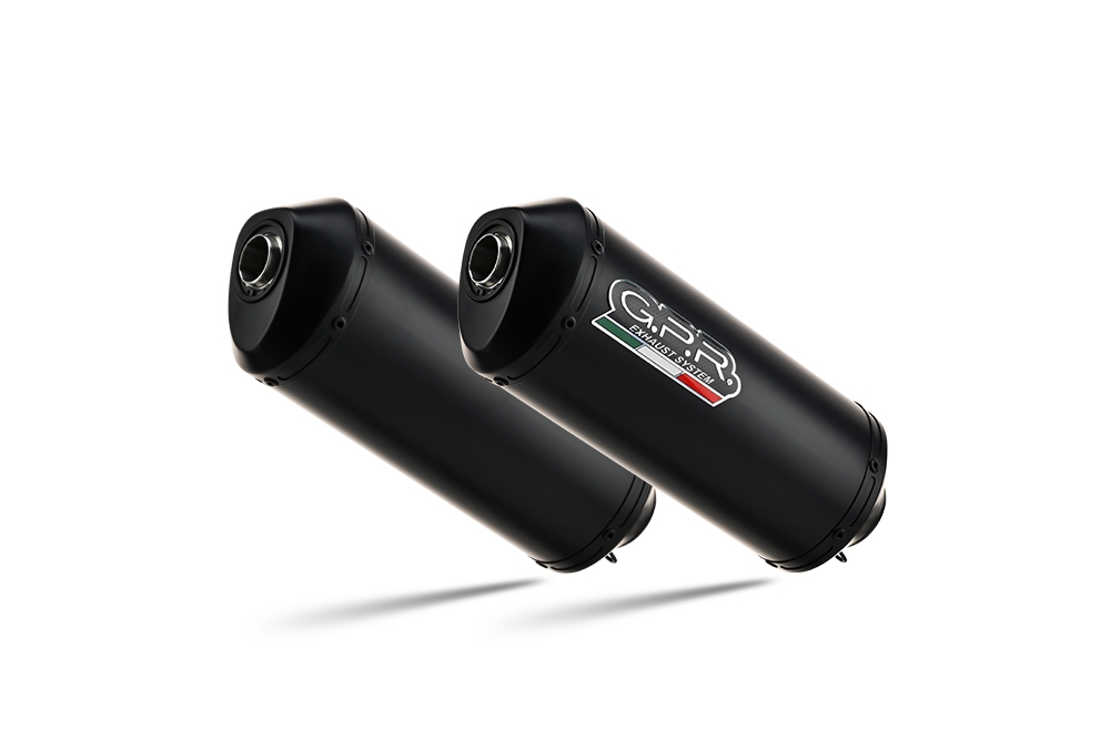 GPR auspuff kompatibel mit  Yamaha Bt Bulldog 1100 2002-2007, Ghisa , Doppelt homologierter legaler Slip-On-Auspuff mit ABE, einschließlich abnehmbarer DB-Killer und verbindungsrohre 