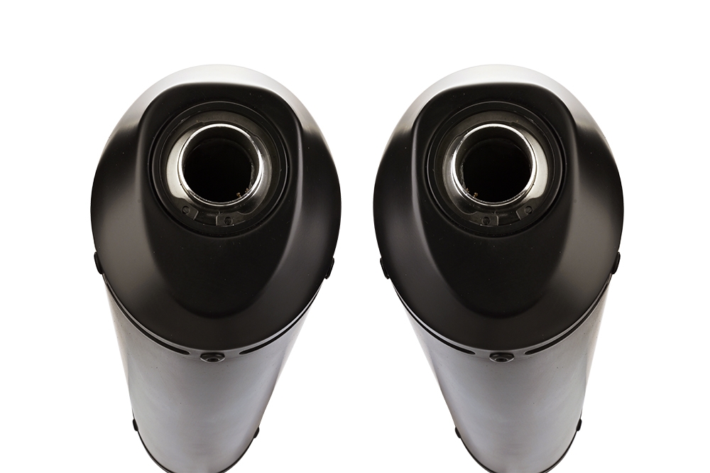 GPR auspuff kompatibel mit  Yamaha Bt Bulldog 1100 2002-2007, Ghisa , Doppelt homologierter legaler Slip-On-Auspuff mit ABE, einschließlich abnehmbarer DB-Killer und verbindungsrohre 