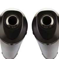 GPR auspuff kompatibel mit  Yamaha Bt Bulldog 1100 2002-2007, Ghisa , Doppelt homologierter legaler Slip-On-Auspuff mit ABE, einschließlich abnehmbarer DB-Killer und verbindungsrohre 