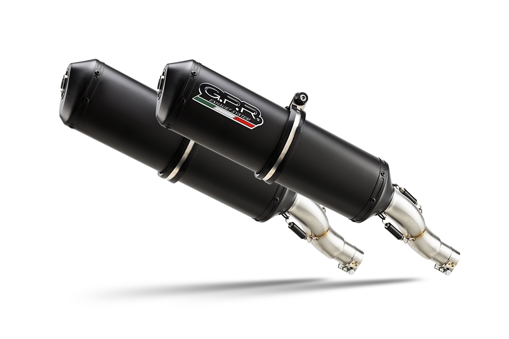 GPR auspuff kompatibel mit  Yamaha Bt Bulldog 1100 2002-2007, Ghisa , Doppelt homologierter legaler Slip-On-Auspuff mit ABE, einschließlich abnehmbarer DB-Killer und verbindungsrohre 