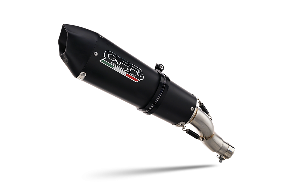 GPR auspuff kompatibel mit  Ducati Hypermotard 796 2010-2012, New Grand Prix Evo Black Titanium, Zugelassener legaler Mid-Full-Systemauspuff mit ABE, einschließlich abnehmbarem DB-Killer und Katalysator 