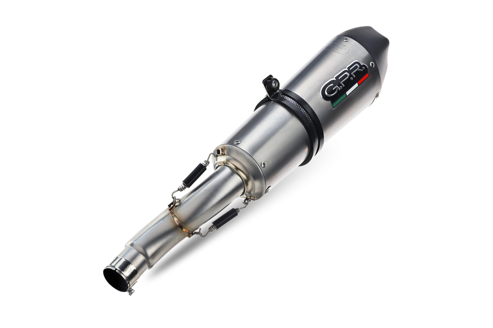 GPR auspuff kompatibel mit  Bmw F 700 Gs 2011-2015, New Grand Prix Evo Titanium, Zugelassener legaler Slip-On-Auspuff mit Abe, einschließlich abnehmbarem DB-Killer und Verbindungsrohr 