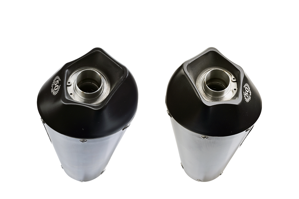 GPR auspuff kompatibel mit  Ducati Hypermotard 1100 -1100 Evo  2007-2012, New Grand Prix Evo Titanium, Doppelt homologierter legaler Slip-On-Auspuff mit ABE, einschließlich abnehmbarer DB-Killer und verbindungsrohre 