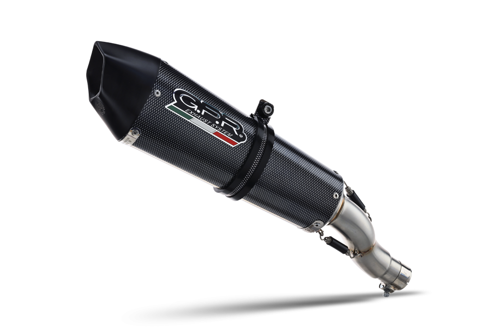 GPR auspuff kompatibel mit  Cf Moto 300 NK 2022-2024, New Grand Prix Evo Poppy, Homologierte auspuff mit verbindungsrohr und katalysator 