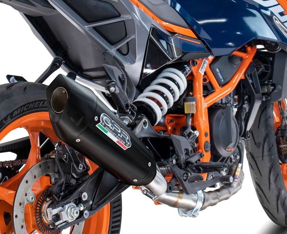 GPR auspuff kompatibel mit  Husqvarna Svartpilen 701 2018-2020, New Grand Prix Evo Black Titanium, Zugelassener legaler Slip-On-Auspuff mit Abe, einschließlich abnehmbarem DB-Killer und Verbindungsrohr 