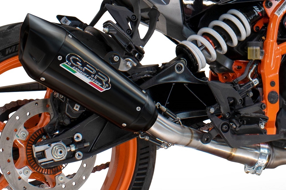 GPR auspuff kompatibel mit  Husqvarna Svartpilen 701 2018-2020, New Grand Prix Evo Black Titanium, Zugelassener legaler Slip-On-Auspuff mit Abe, einschließlich abnehmbarem DB-Killer und Verbindungsrohr 