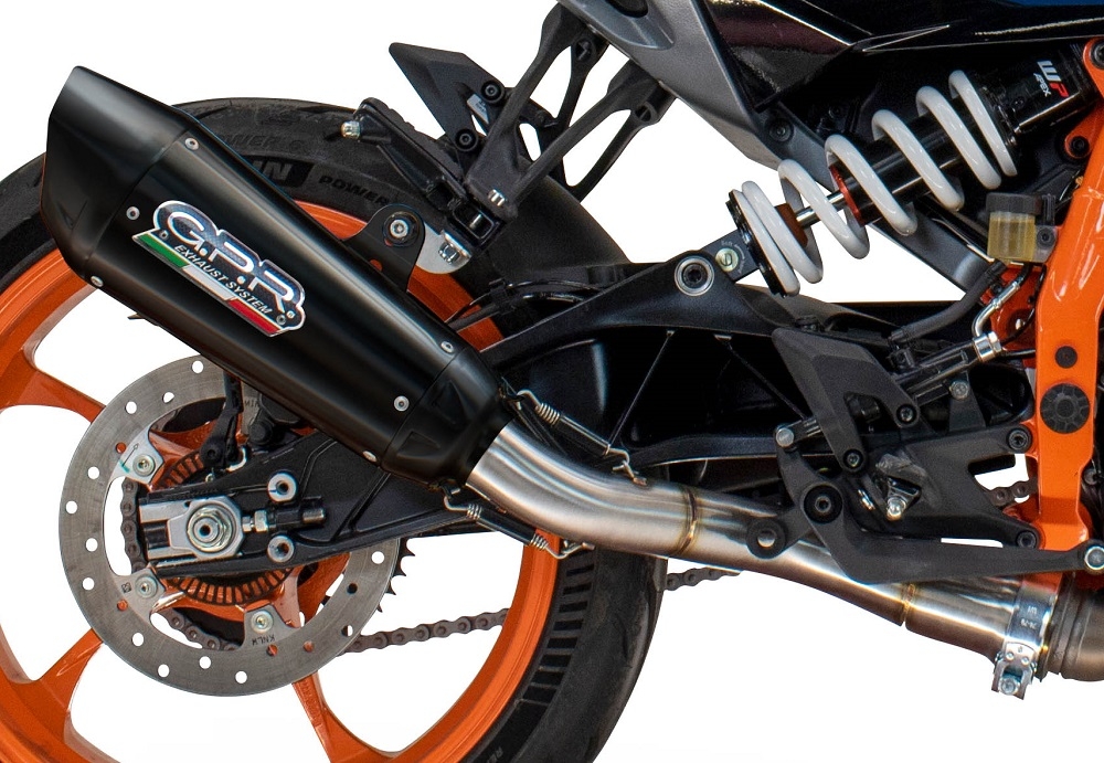 GPR auspuff kompatibel mit  Husqvarna Svartpilen 701 2018-2020, New Grand Prix Evo Black Titanium, Zugelassener legaler Slip-On-Auspuff mit Abe, einschließlich abnehmbarem DB-Killer und Verbindungsrohr 