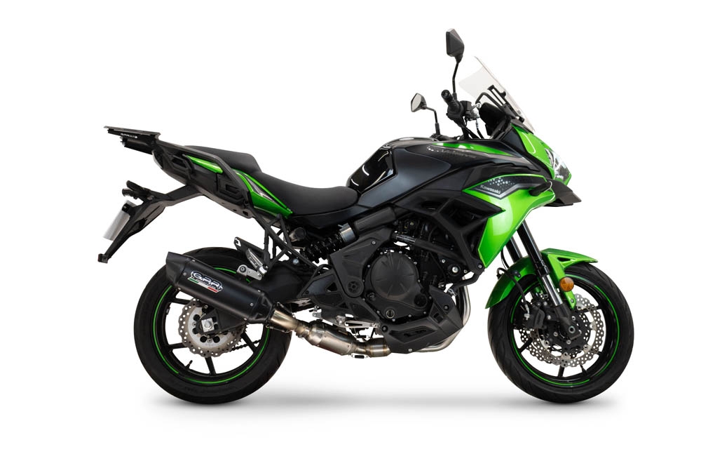 GPR auspuff kompatibel mit  Kawasaki Versys 650 2023-2025, Furore-X Titanio Nero, Homologierte auspuff für lärm mit verbindungsrohr und katalysator 