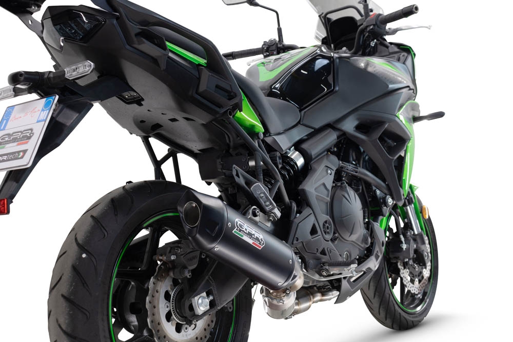 GPR auspuff kompatibel mit  Kawasaki Versys 650 2023-2025, Furore-X Titanio Nero, Homologierte auspuff für lärm mit verbindungsrohr und katalysator 