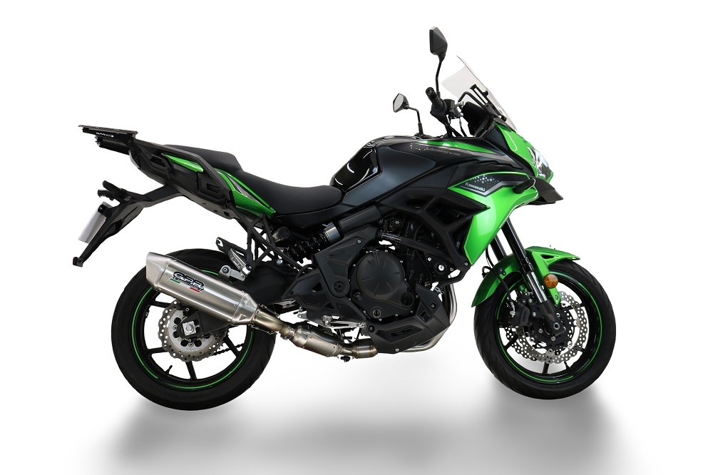 GPR auspuff kompatibel mit  Kawasaki Versys 650 2023-2025, Furore-X Acciaio Inox, Homologierte auspuff für lärm mit verbindungsrohr und katalysator 