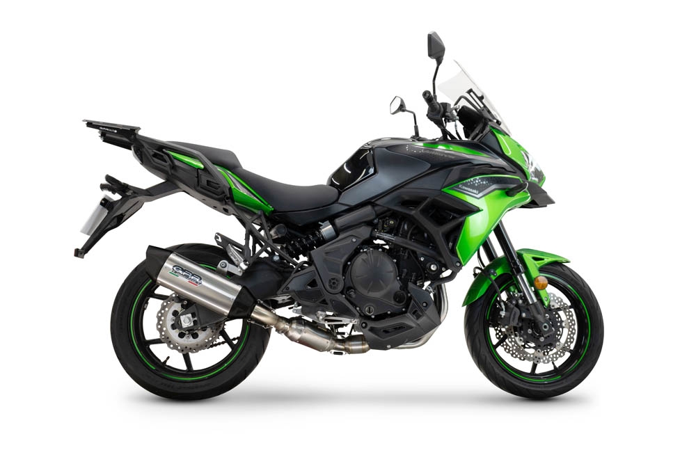 GPR auspuff kompatibel mit  Kawasaki Versys 650 2023-2025, Furore-X Titanio, Homologierte auspuff für lärm mit verbindungsrohr und katalysator 