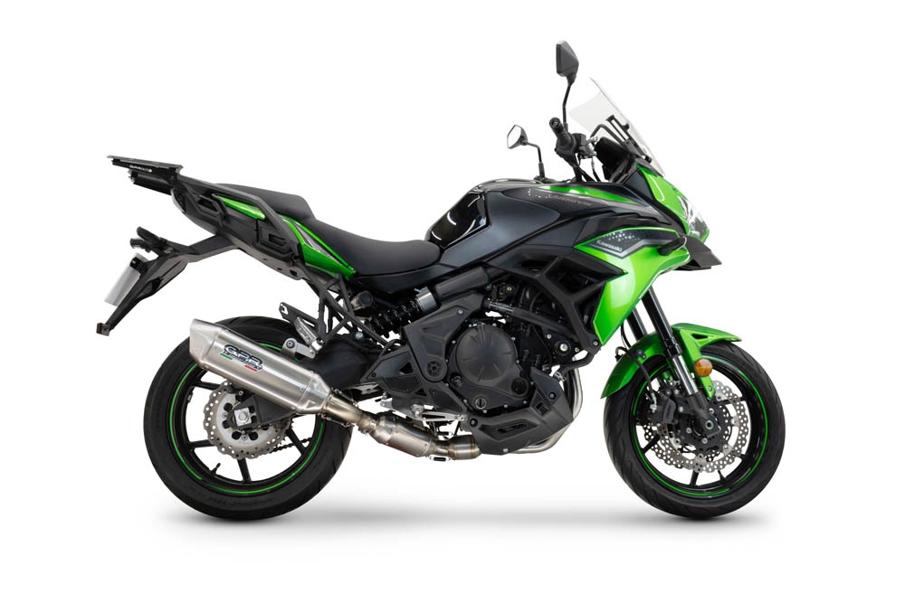 GPR auspuff kompatibel mit  Kawasaki Versys 650 2023-2025, Furore-X Acciaio Inox, Homologierte auspuff für lärm mit verbindungsrohr und katalysator 