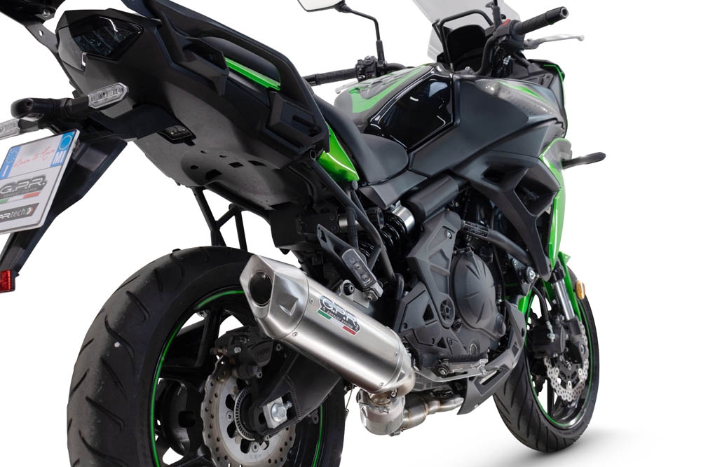 GPR auspuff kompatibel mit  Kawasaki Versys 650 2023-2025, Furore-X Acciaio Inox, Homologierte auspuff für lärm mit verbindungsrohr und katalysator 