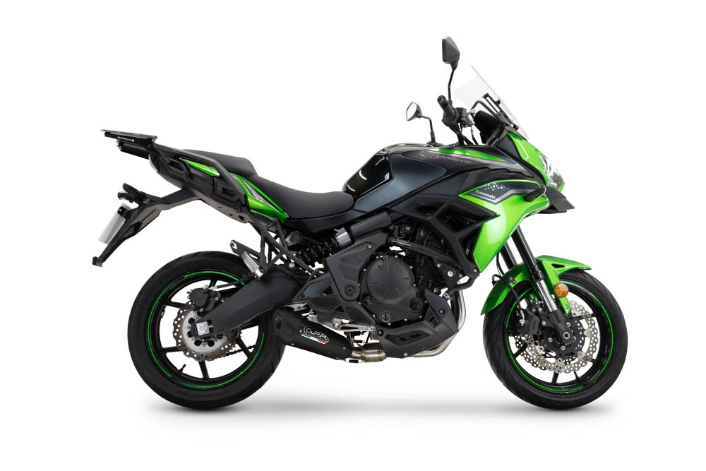 GPR auspuff kompatibel mit  Kawasaki Versys 650 2023-2025, GP-Revo Black Titanium, Vollständiges System für Nicht-EU-Märkte homologiert 