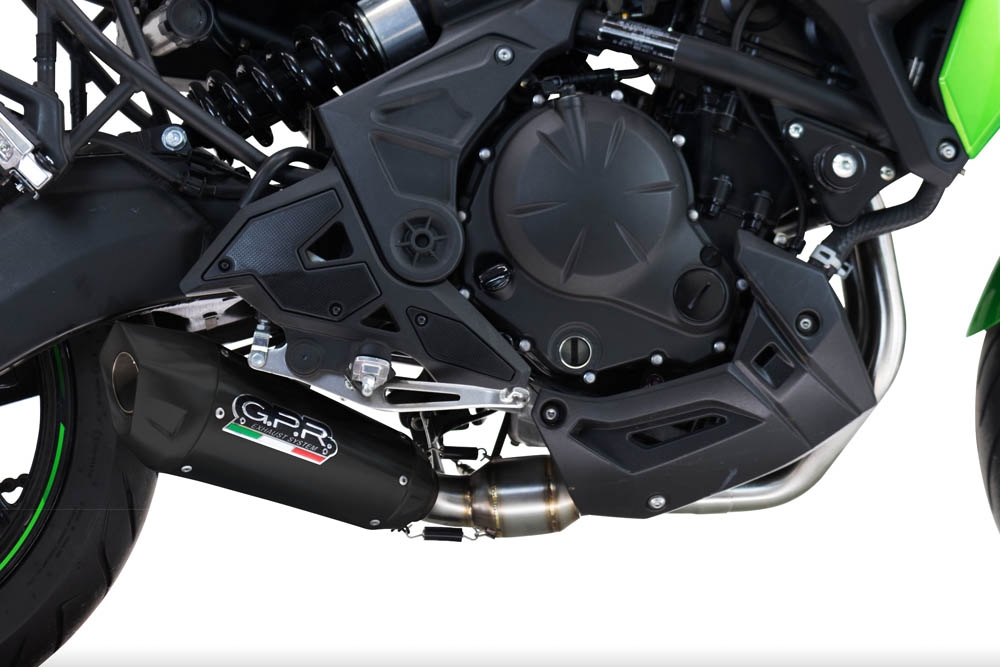 GPR auspuff kompatibel mit  Kawasaki Versys 650 2023-2025, GP-Revo Black Titanium, Vollständiges System für Nicht-EU-Märkte homologiert 