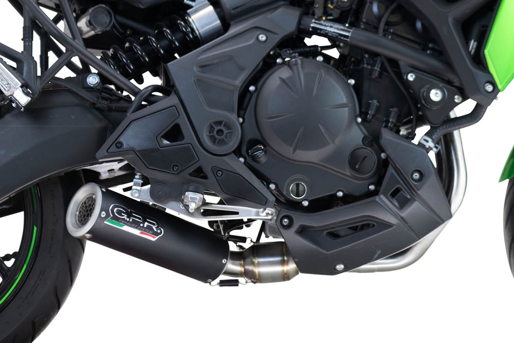 GPR auspuff kompatibel mit  Kawasaki Versys 650 2023-2025, M3 Black Titanium, Racing-Komplettsystem-Auspuff, einschließlich Krümmer und abnehmbarem DB-Killer 