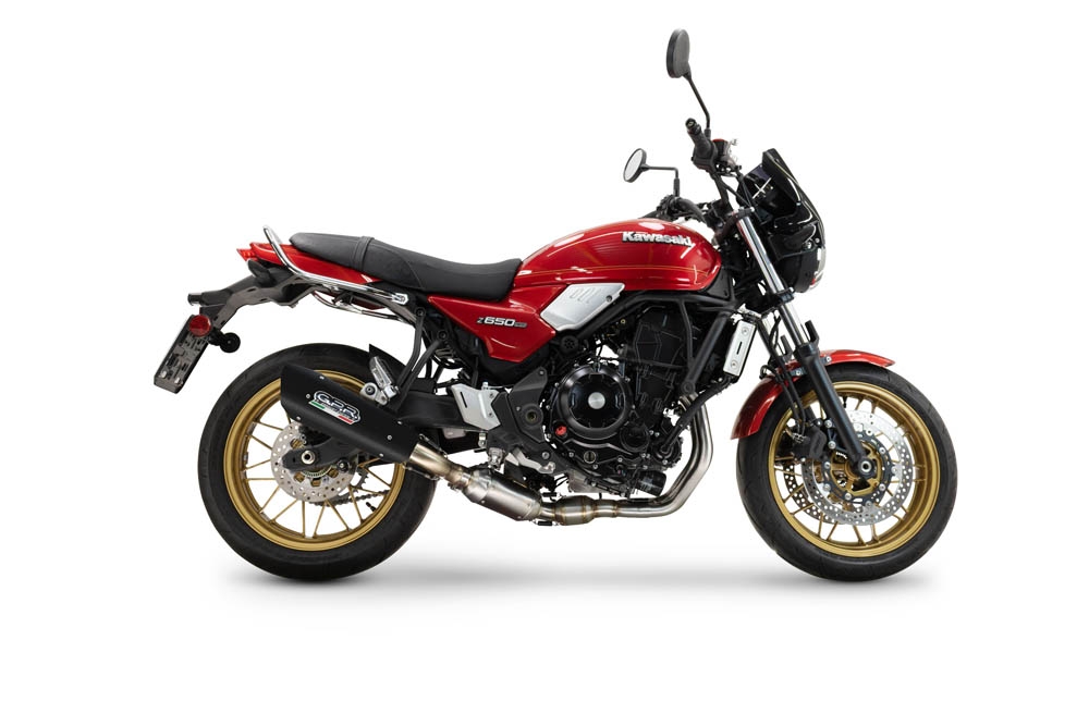 GPR auspuff kompatibel mit  Kawasaki Z 650 RS 2024-2025, GP-Revo Black Titanium, Homologierte auspuff für lärm mit verbindungsrohr und katalysator 