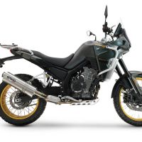 GPR auspuff kompatibel mit  Kove 800X 2024-2026, Dune Triovale Titanio, Zugelassener legaler Slip-On-Auspuff mit Abe, einschließlich abnehmbarem DB-Killer und Verbindungsrohr 