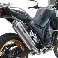 GPR auspuff kompatibel mit  Kove 800X 2024-2026, Dune Triovale Titanio, Zugelassener legaler Slip-On-Auspuff mit Abe, einschließlich abnehmbarem DB-Killer und Verbindungsrohr 
