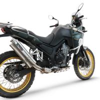 GPR auspuff kompatibel mit  Kove 800X 2024-2026, Dune Triovale Titanio, Zugelassener legaler Slip-On-Auspuff mit Abe, einschließlich abnehmbarem DB-Killer und Verbindungsrohr 