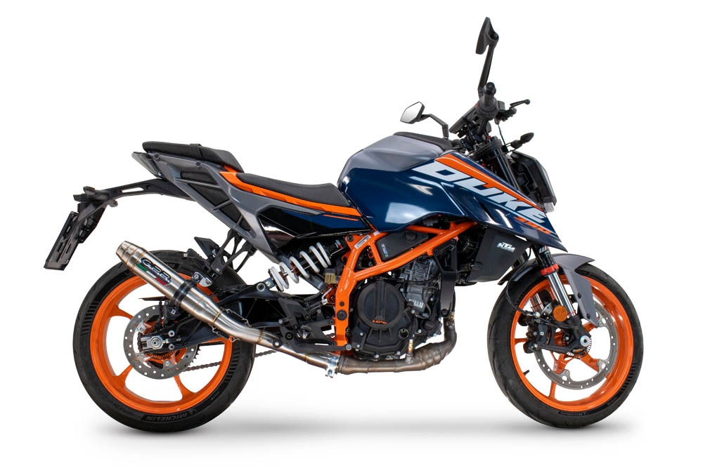 GPR auspuff kompatibel mit  Ktm Duke 250 2024-2025, Deeptone Inox, Zugelassener legaler Slip-On-Auspuff mit Abe, einschließlich abnehmbarem DB-Killer und Verbindungsrohr 