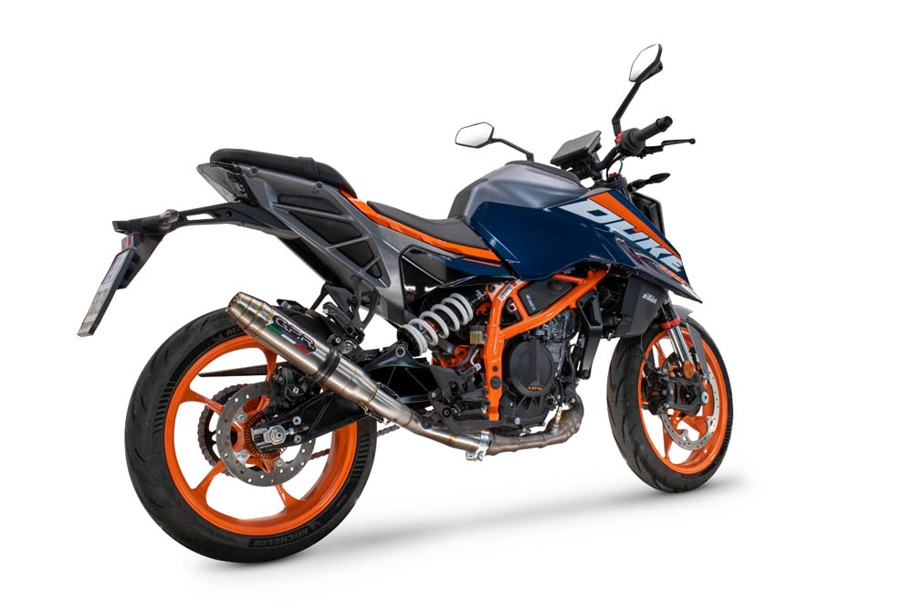 GPR auspuff kompatibel mit  Ktm Duke 250 2024-2025, Deeptone Inox, Zugelassener legaler Slip-On-Auspuff mit Abe, einschließlich abnehmbarem DB-Killer und Verbindungsrohr 