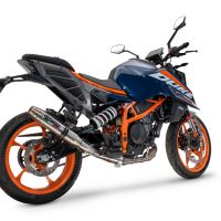 GPR auspuff kompatibel mit  Ktm Duke 250 2024-2025, Deeptone Inox, Zugelassener legaler Slip-On-Auspuff mit Abe, einschließlich abnehmbarem DB-Killer und Verbindungsrohr 