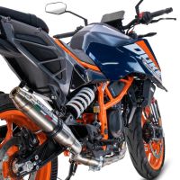 GPR auspuff kompatibel mit  Ktm Duke 250 2024-2025, Deeptone Inox, Zugelassener legaler Slip-On-Auspuff mit Abe, einschließlich abnehmbarem DB-Killer und Verbindungsrohr 