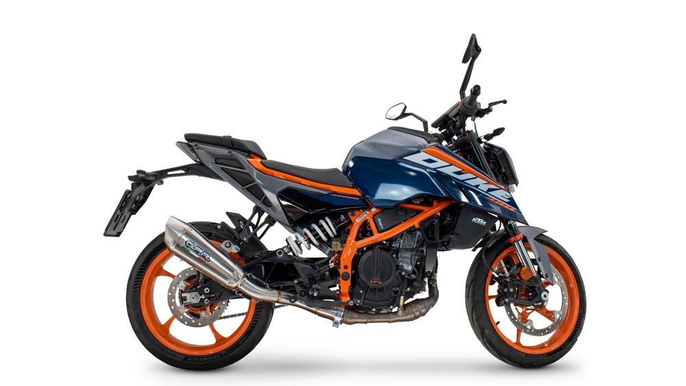 GPR auspuff kompatibel mit  Ktm Duke 250 2024-2025, GP-Revo Titanium, Zugelassener legaler Slip-On-Auspuff mit Abe, einschließlich abnehmbarem DB-Killer und Verbindungsrohr 